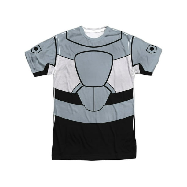 CYBORG Uniform DC Comics Costume 2-Sided All Over Print Long Sleeve Poly T-Shirt 